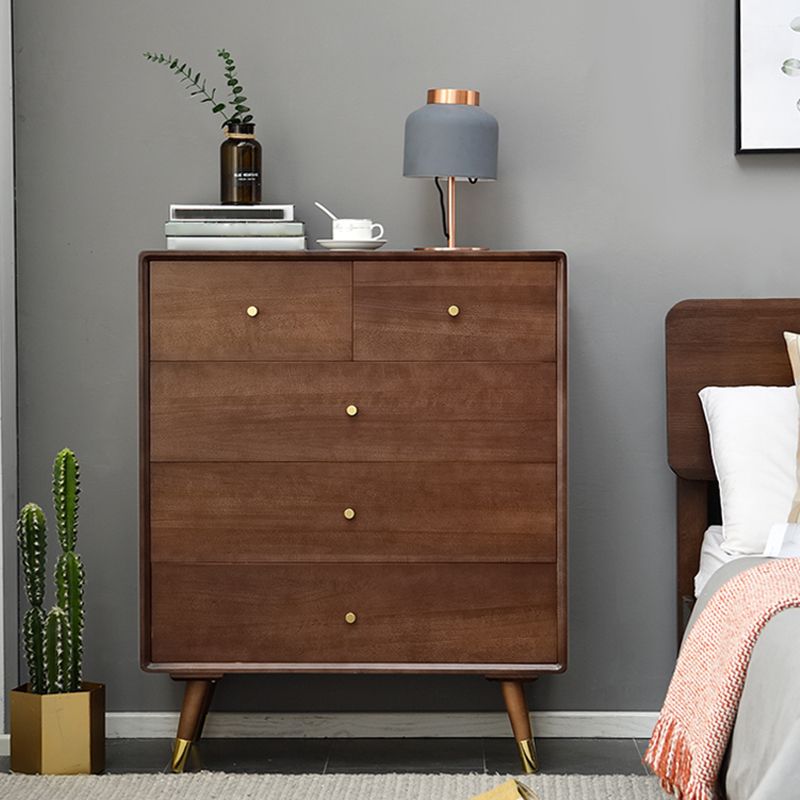 Solid Wood Accent Chest with 4/5/6/7 Drawers and Straight Legs