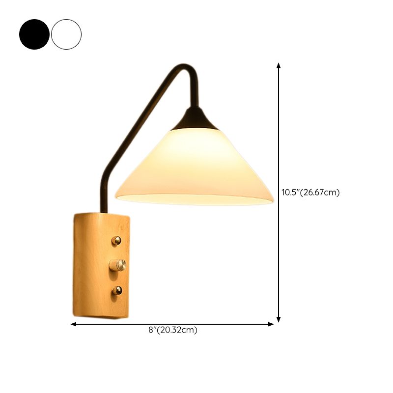 1 Light Simple Geometric Glass Wall Light Fixtures for Bedroom