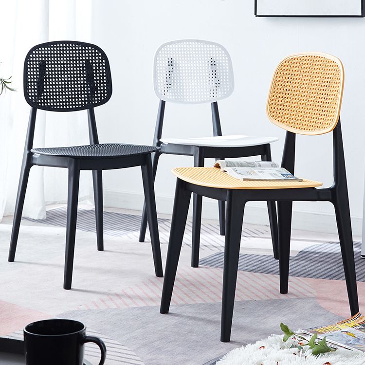Contemporary Style Open Back Plastic Dining Side Chair for Dining Room