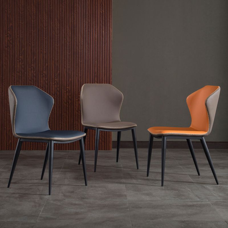 Modern Style Armless Side Chairs Windsor Back Side Chair with Metal Legs