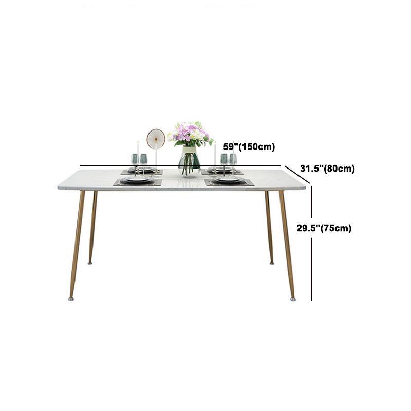 Glam Style Sintered Stone Dining Set Rectangle 1/4/5/7 Pieces Dining Set