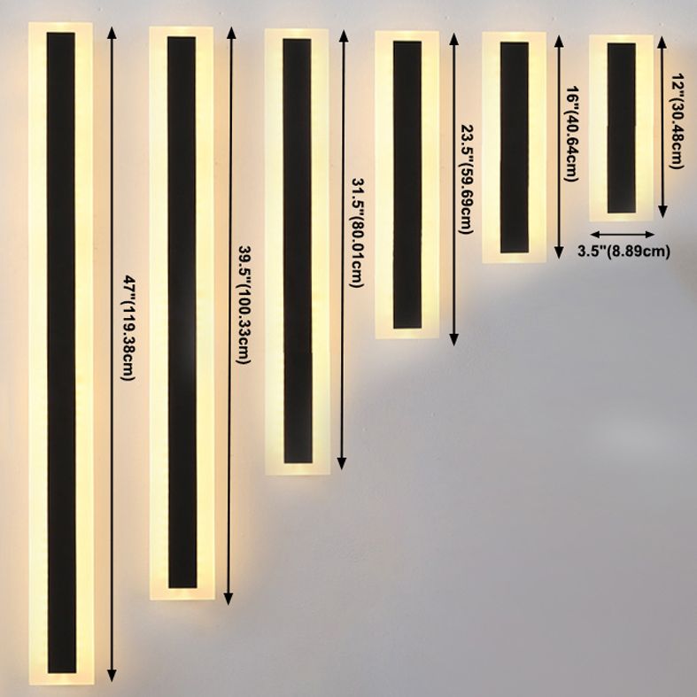 Linea a forma di linea a led lampada con applione murale moderna a striscia lunga a parete lampada per interno