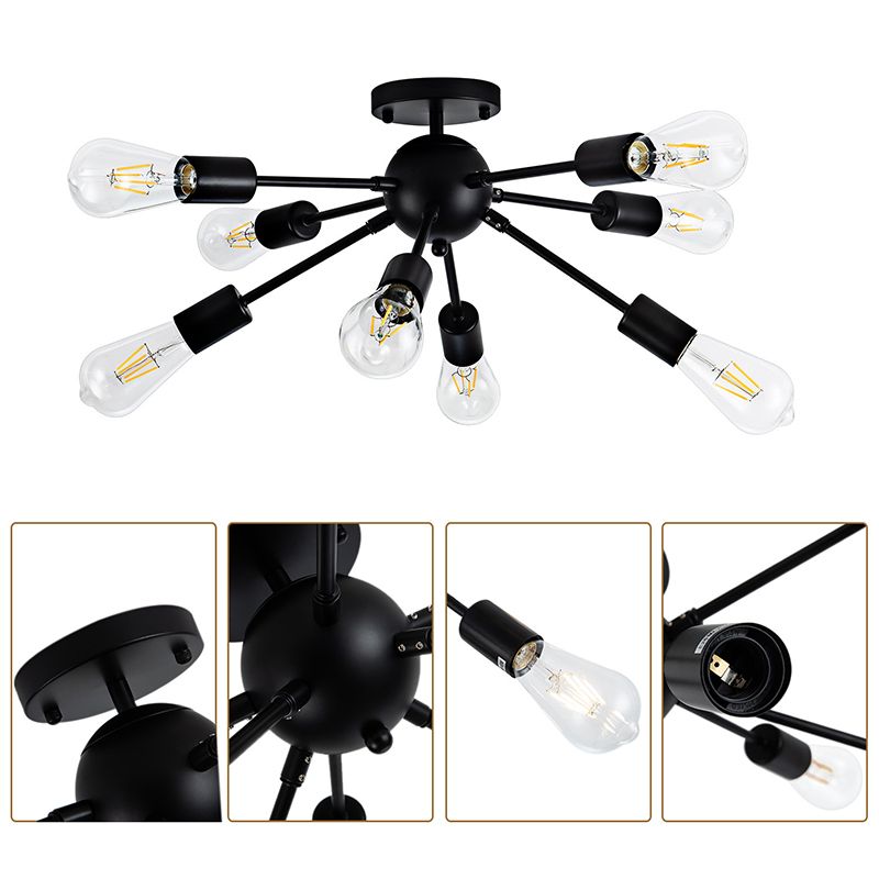 Apparecchiatura a soffitto a corto di montaggio del soffitto metallico Sputnik Design montato