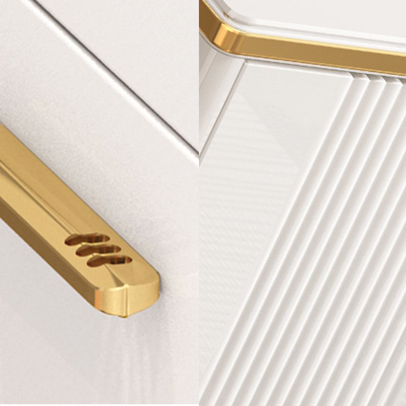 11.81" Wide Accent Chest White Contemporary Chest with Drawers