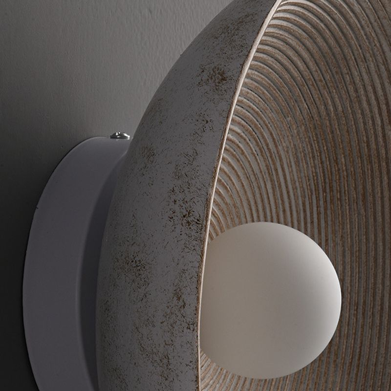 Single Contemporary Brown/White Round Shape LED Bathroom Vanity Light