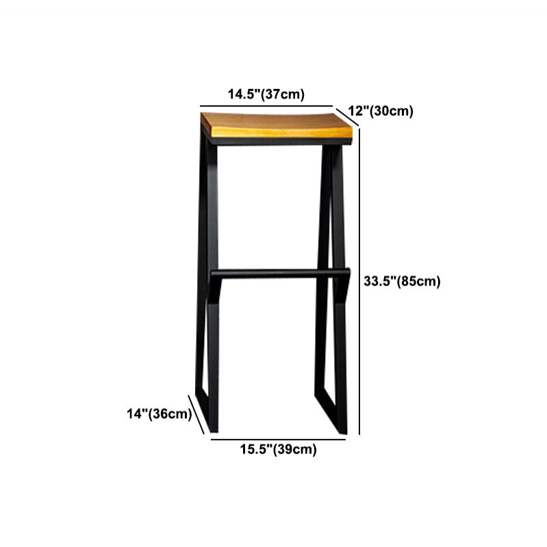 Industrial Square Counter & Bar Stool Metal Natural Counter Height Stool for Cafe