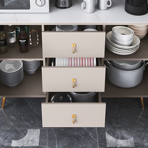 Glam Engineered Wood Sideboard Adjustable Shelving Server for Living Room