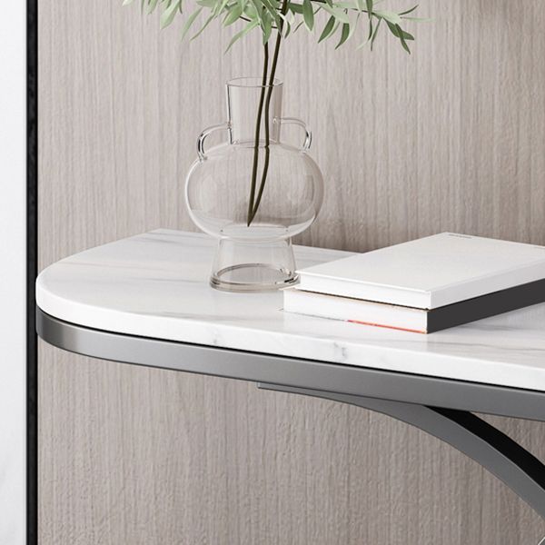Glam Half Moon Console Table Iron Console Sofa Table for Hall
