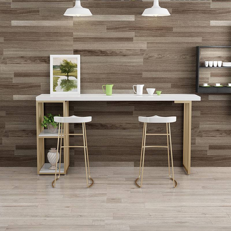 Indoor Glam Bar Dining Table Rectangle Bar Stool Table with Storage