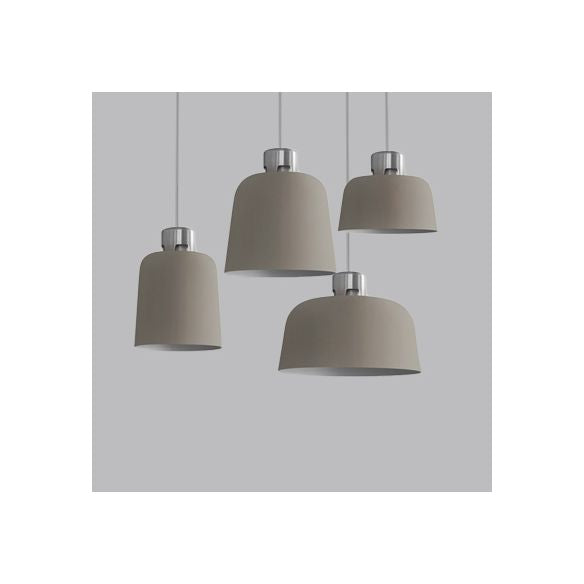 Lámpara colgante de comedor de comedor de sombra de sombra de cubo una bombilla de 9 "/10" /11.5 "/14" de ancho de ancho simple luz colgante de techo en gris