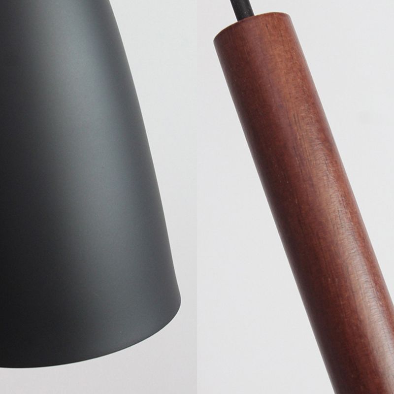 One Bulb Curved Cone Pendant Lamp Modern Stylish Metallic Hanging Light for Restaurant