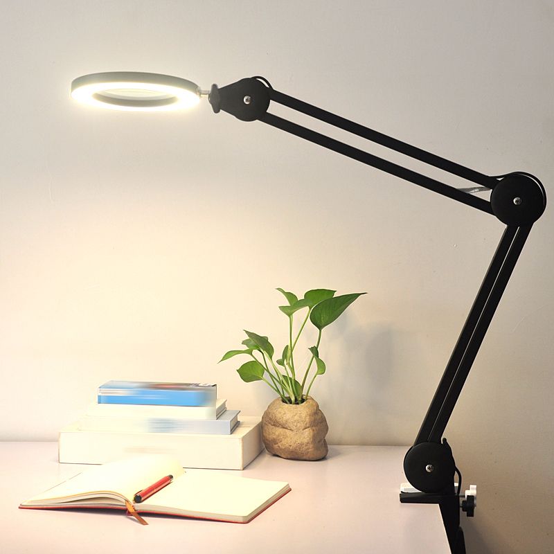 Circle Night Table Lamp Modern Style Metal One Light Nightstand Lamp
