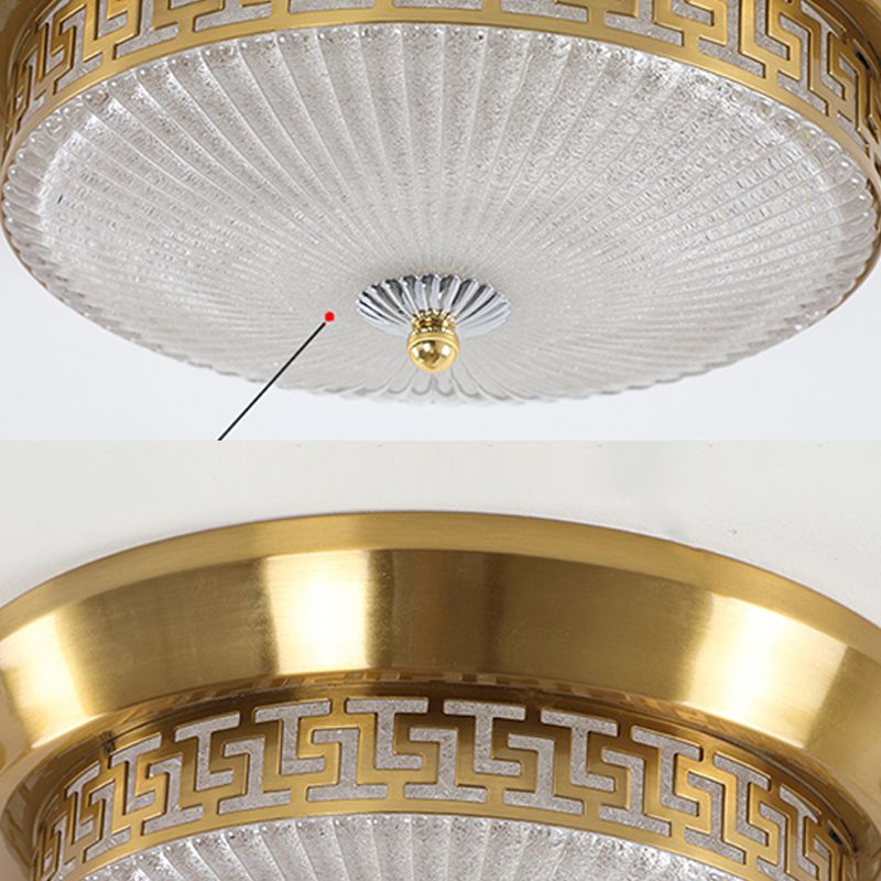 Dome Flush Mount Light Fixture Traditional 1-Light LED Close To Ceiling Lamp with Glass Shade