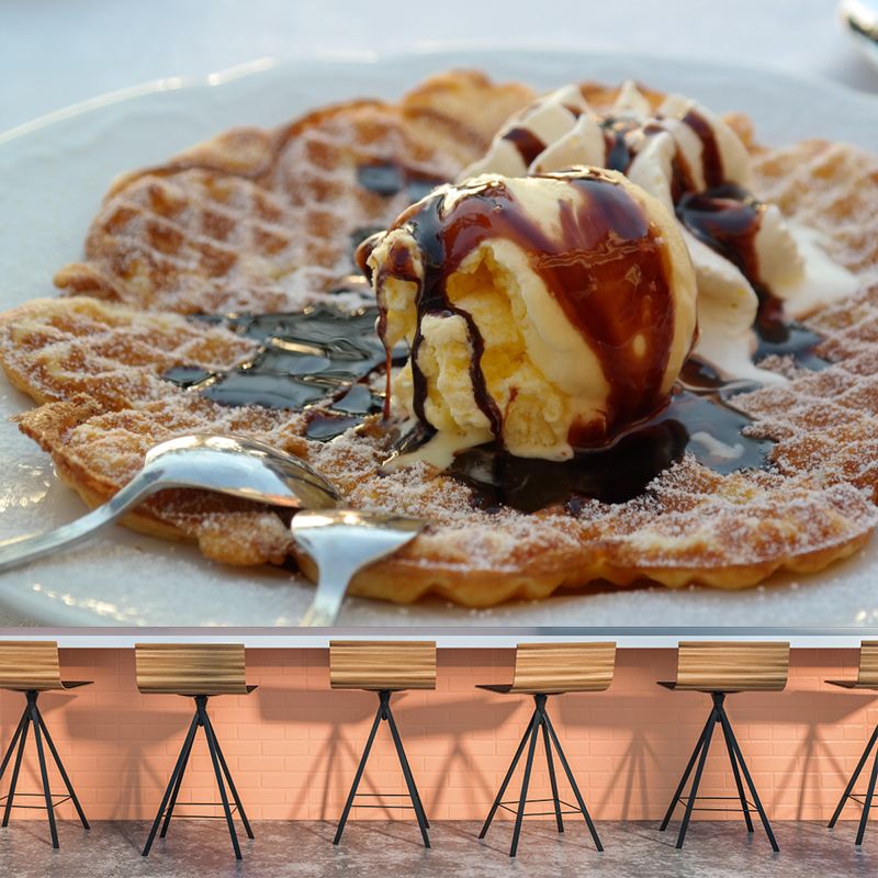 Ice Cream Mural Wallpaper Wall Covering Environment Friendly Commerce Shop