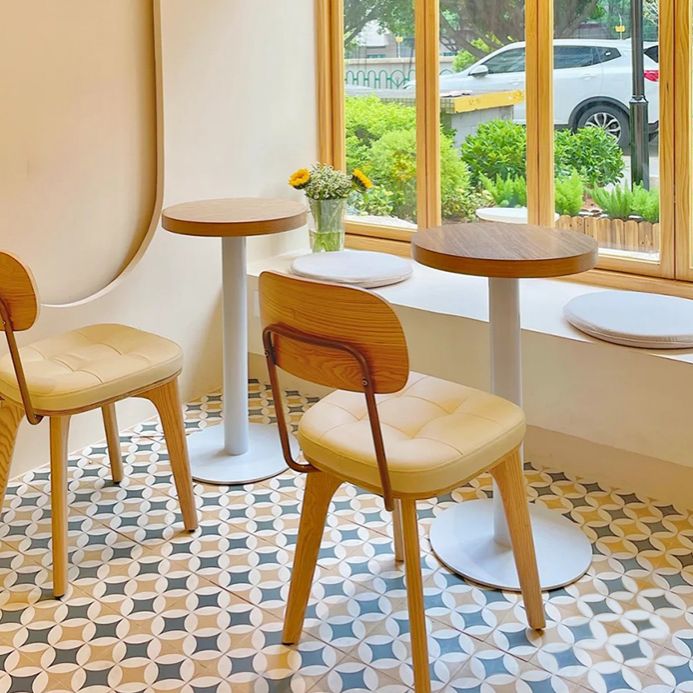 Silla de comedor tradicional de madera, cafetería, silla lateral de comedor sin brazos con respaldo abierto (juego de 2)
