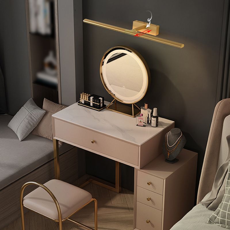 Metal Linear Shape Wall Sconce Modern Style 1 Light Mirror Wall Mount Light for Bathroom