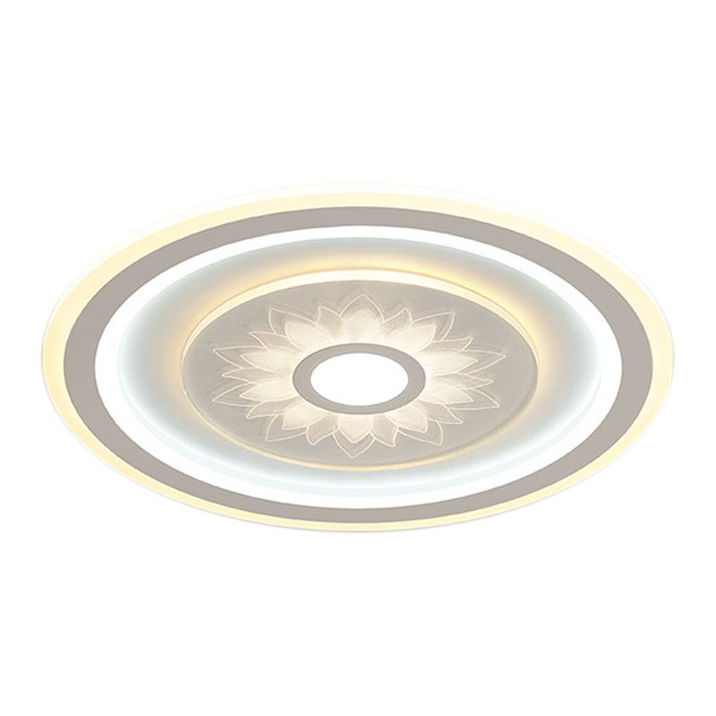 Lampada del soffitto circolare Light Acrilic LED contemporaneo Lucello a filo con motivo a fiori