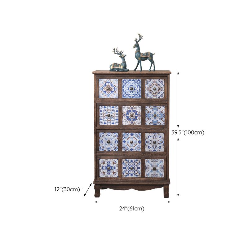 Nautical Bedroom Storage Chest Solid Wood Chest in Brown with Drawers