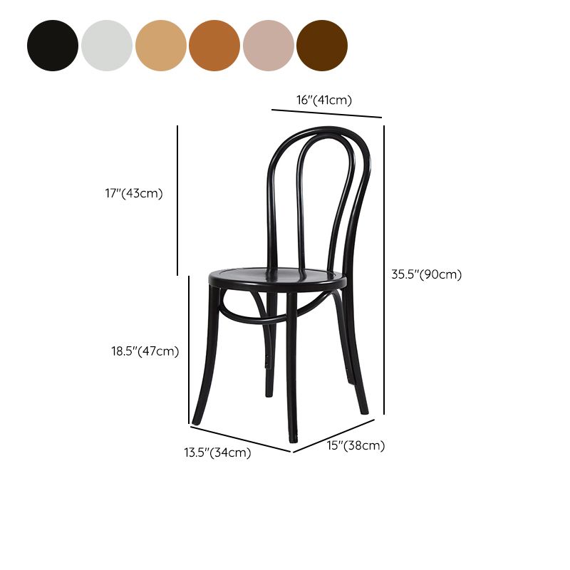 Modern Style Patio Side Chair Windsor Back Armless Dining Chair