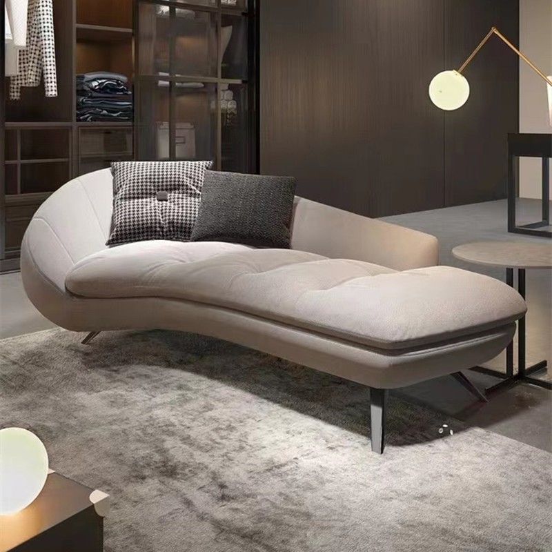 Modern Chaise Lounge Chair Light Grey Right-Arm Facing Chaise
