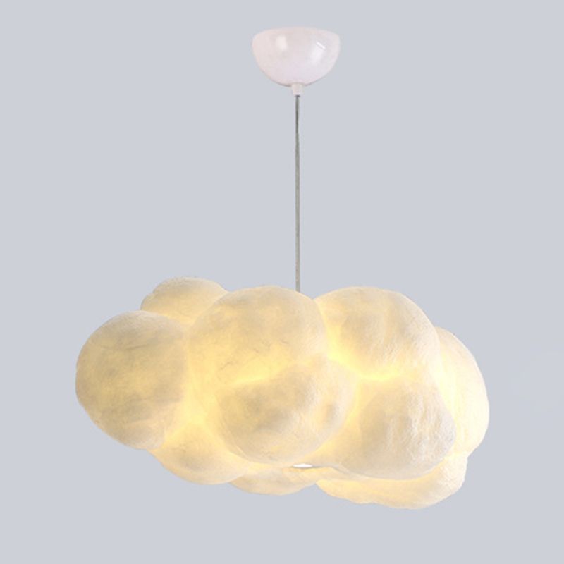 Creative Cloud Shape Hanging Light Modern Style Cotton Decorative Lighting Pendant for Bedroom