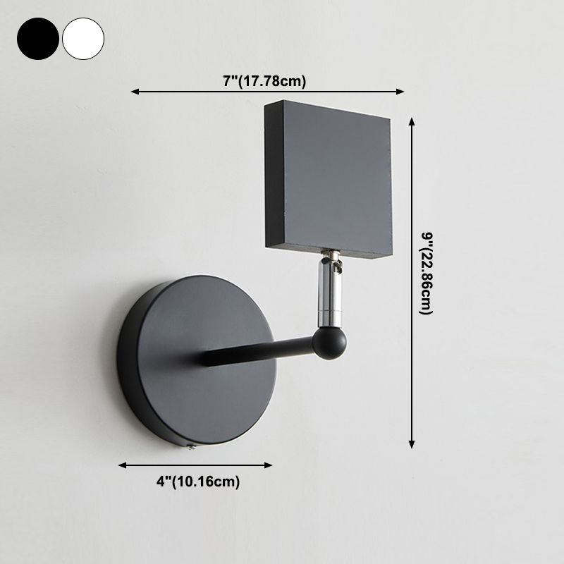 Metal Square Wall Lighting Contemporary Style 1 Light Wall Light Fixture