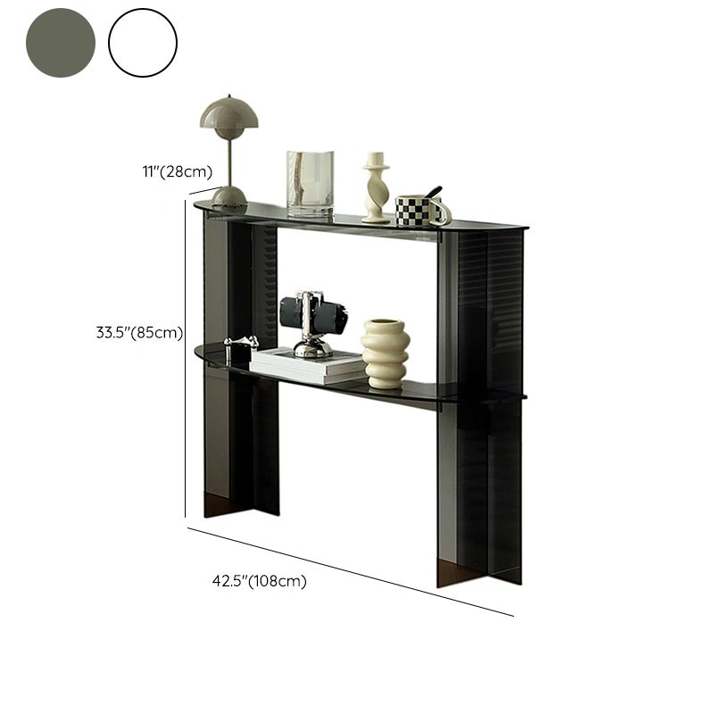 Contemporary Acrylic Console Accent Table with 2 Shelves for Hall