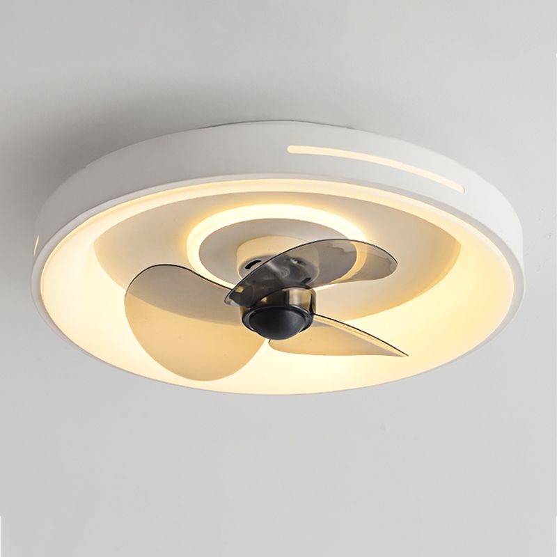 Metal Geometry Ceiling Fan Light Modern Style Single Light LED Flush Light