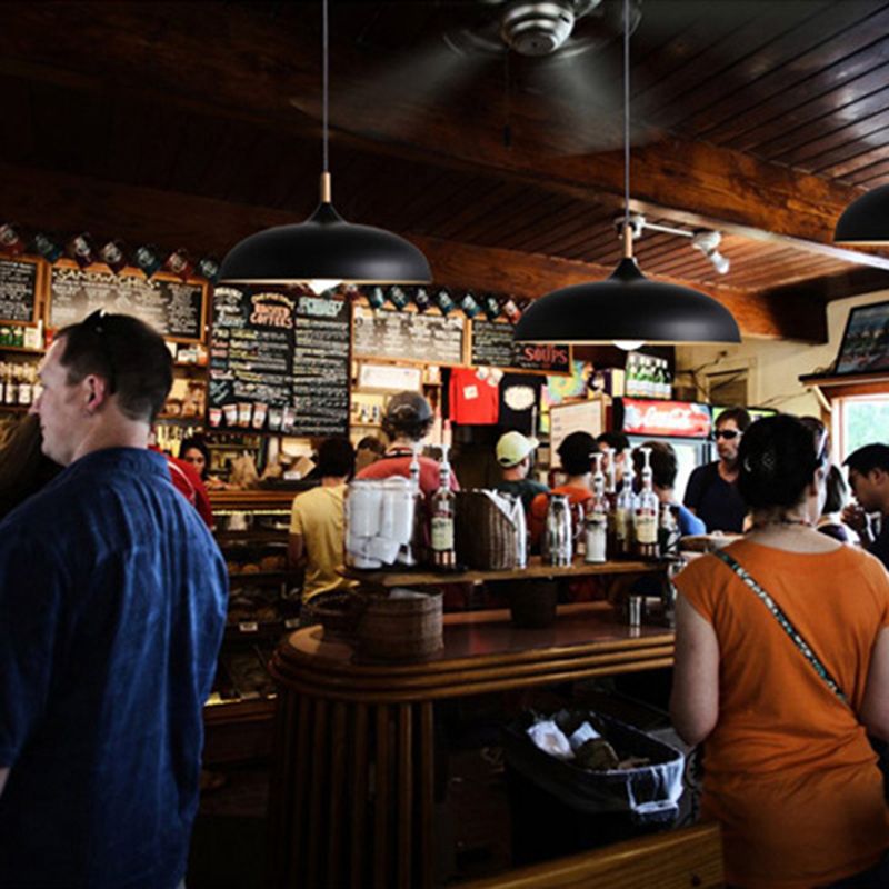 17,7 inch brede koepelophanging hanger aluminium schaduw enkel licht hangend licht met 59 "verstelbare draad