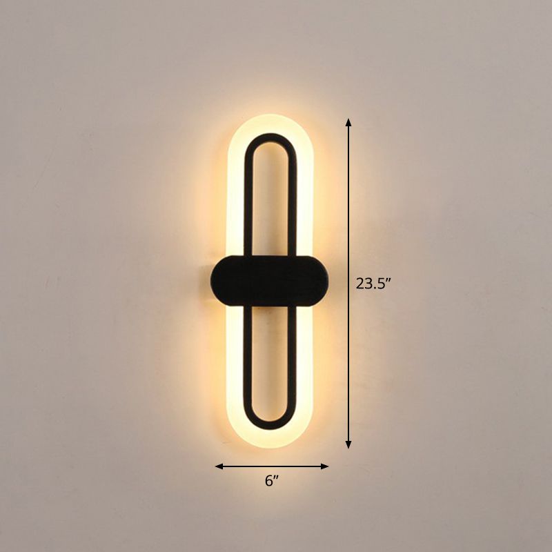 Hedendaagse langwerpige LED -muurverlichting Acryl Acryl Woonkamer SCONCE LICHTBELEMING IN ZWART
