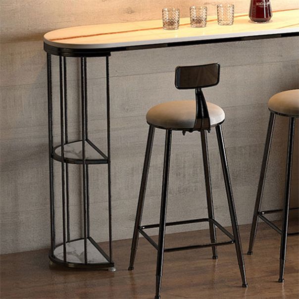 Glam Style Pub Table Set 1/3 Pieces Stone Counter Height Set for Dining Room