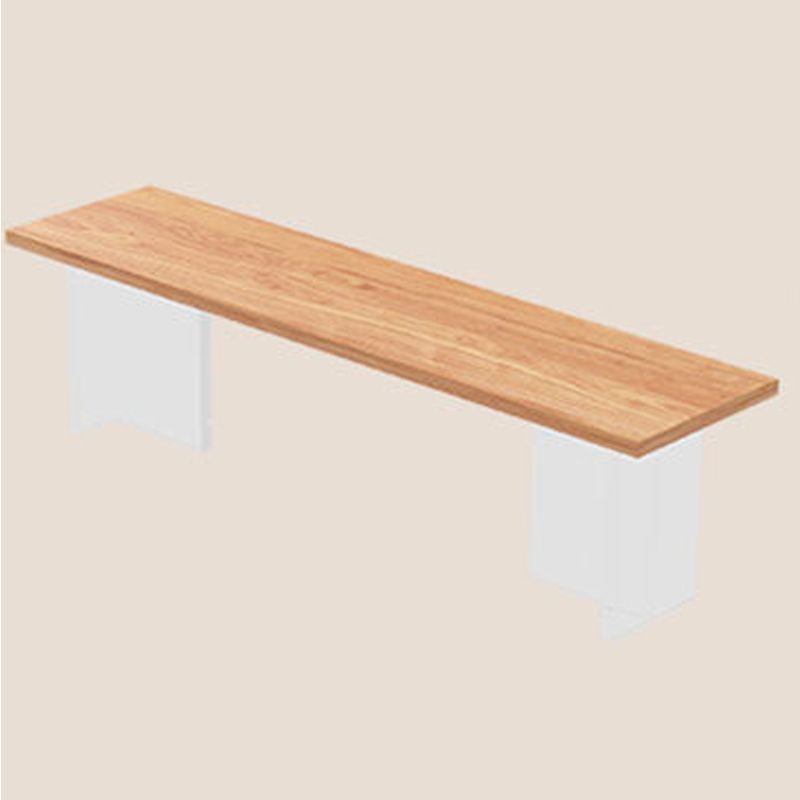 Rectangle Double Pedestal Dining Table Medieval Modern Style Wood Table for Living Room