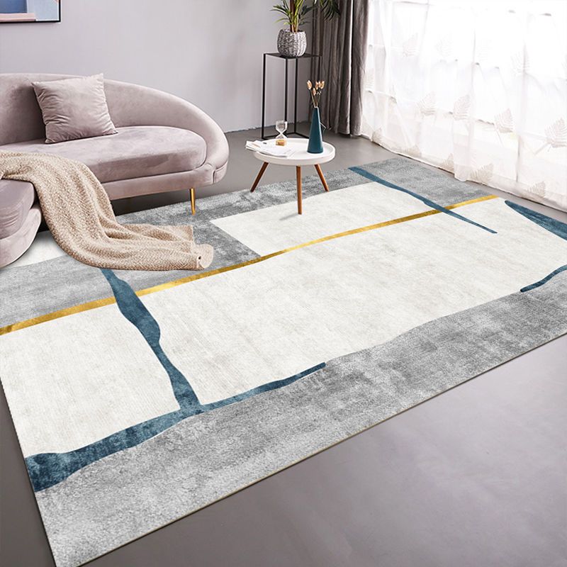Sky Blue Modern Rug Polyester Grafisch Tapijten Niet-slip achterste tapijt voor thuisdecoratie