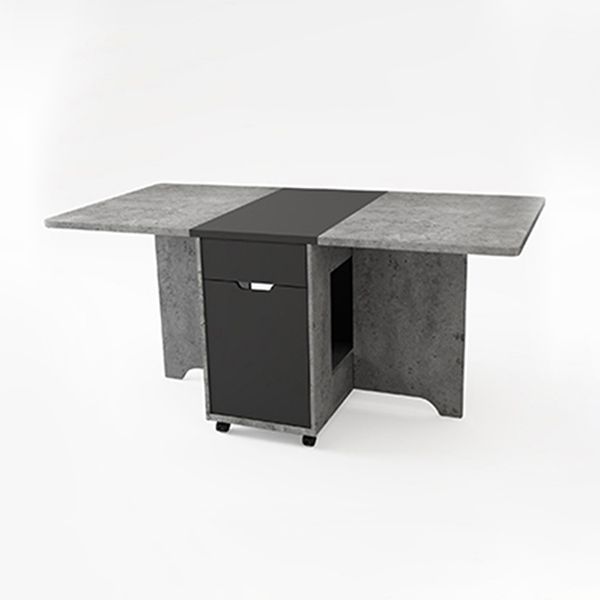Mesa de madera de rectángulo artificial plegable con almacenamiento (solo tabla)