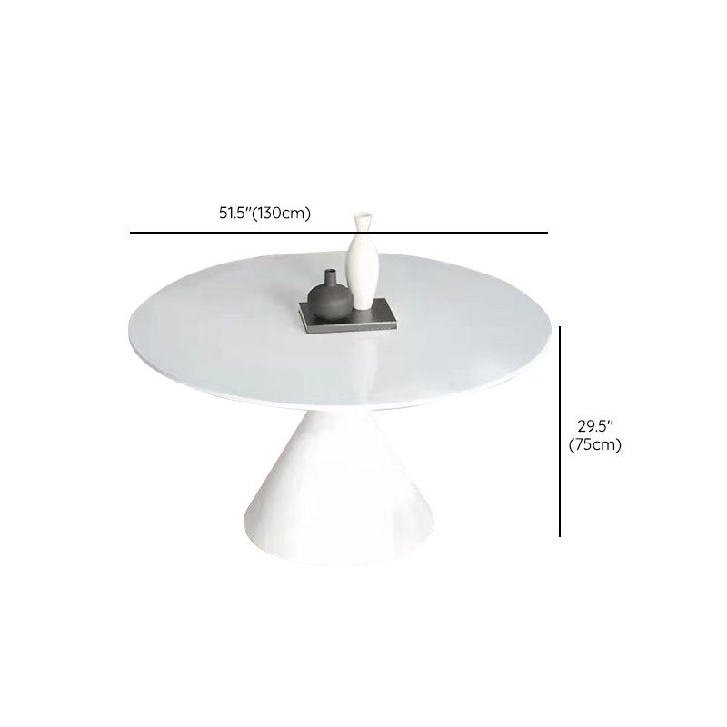 Contemporary Round Dining Table Sintered Stone Table with Metal Leg for Home Use