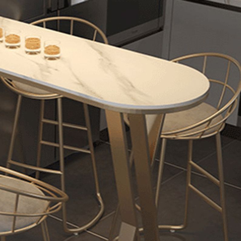 Glam 1/2/3/5 Pieces Bar Table Set Rectangle Bar Table with Metal High Stools for Home