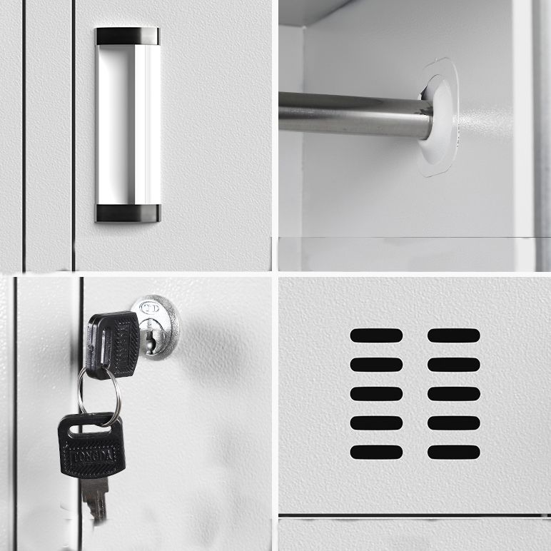 White Steel Wardrobe Cabinet Contemporary Hinged Wardrobe Closet