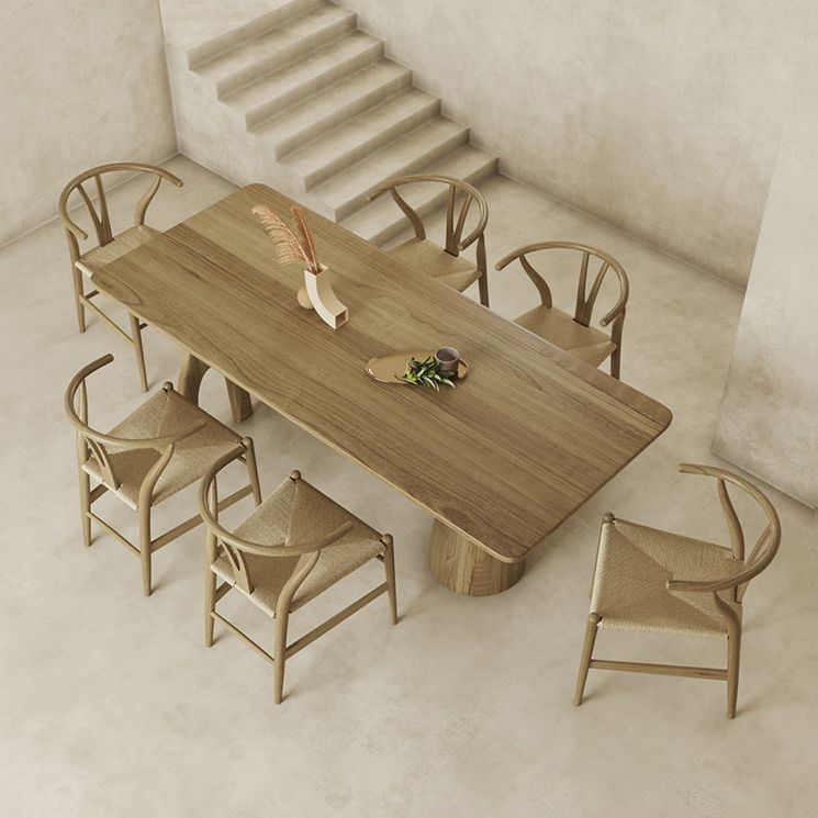 Ensemble de table à manger en bois massif moderne 1/3/4/7 avec chaises en bois ensemble pour la cuisine