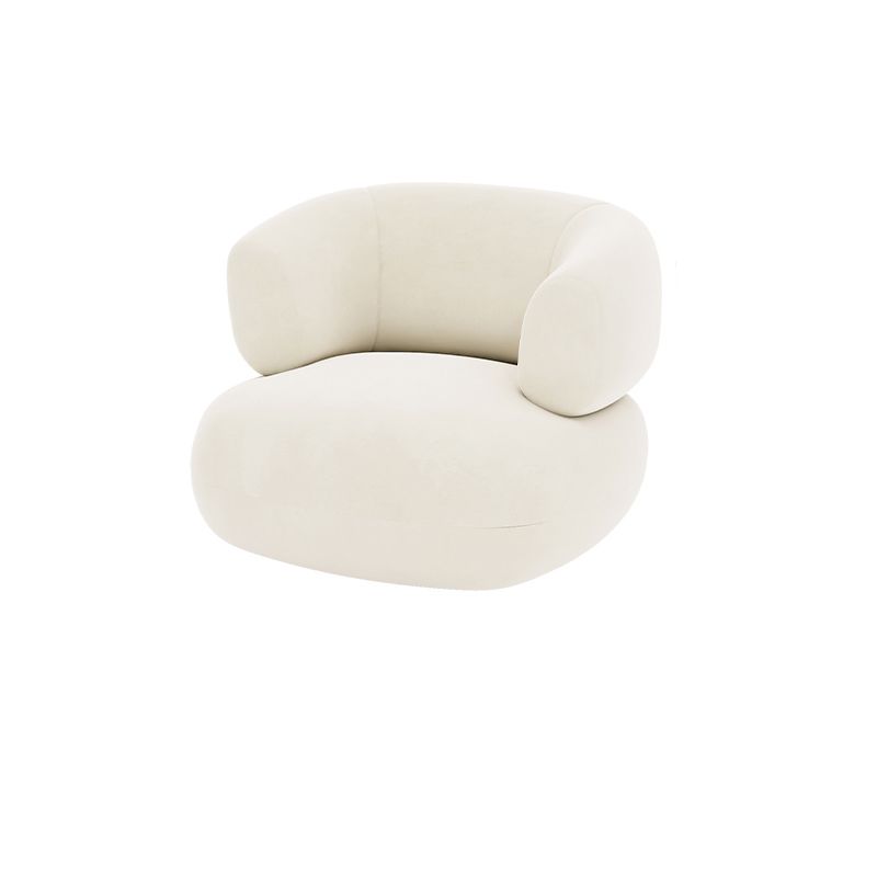 White Contemporary Seating Tuxedo Arm Sofa Sewn Pillow Back for Living Room