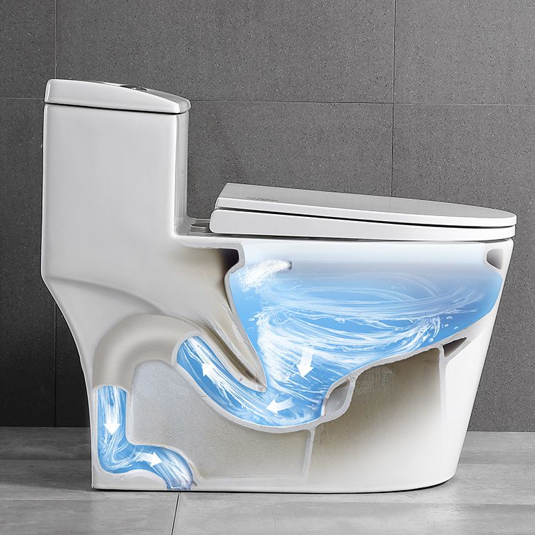 Traditional 1-Piece Toilet Bowl White Urine Toilet with Slow Close Seat for Bathroom