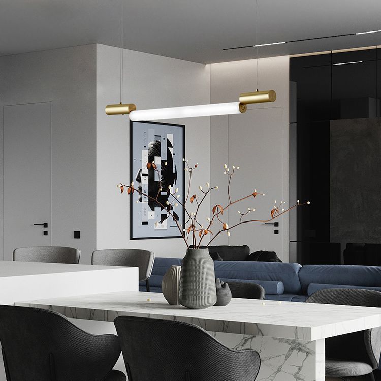 Style moderne pendentif linéaire acrylique 1 luminaire léger de l'île