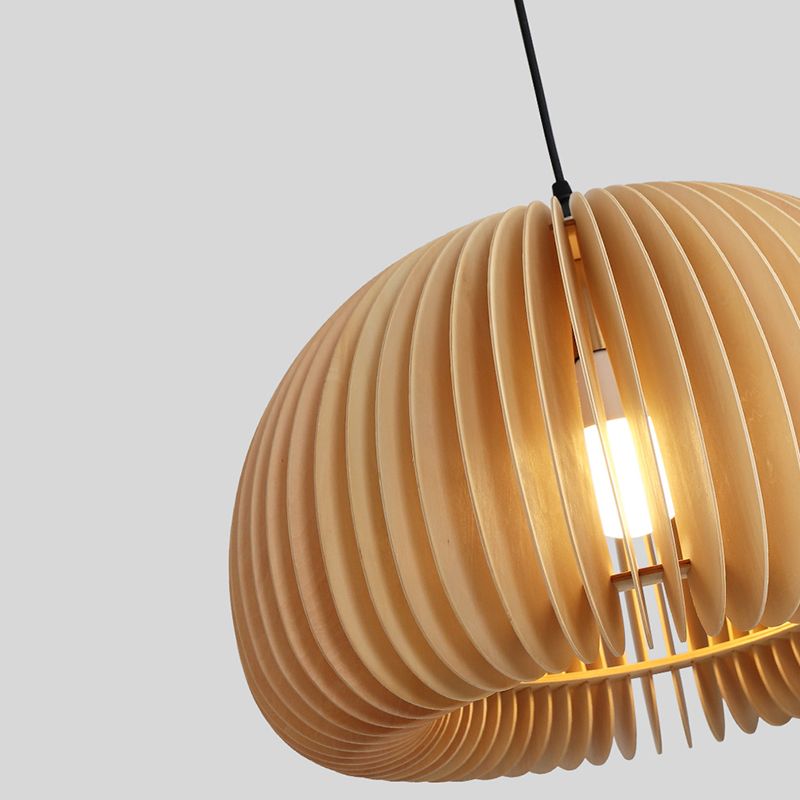 Lumo a sospensione a sospensione a 1 luci a forma moderna a forma di cupola lampada sospesa in legno