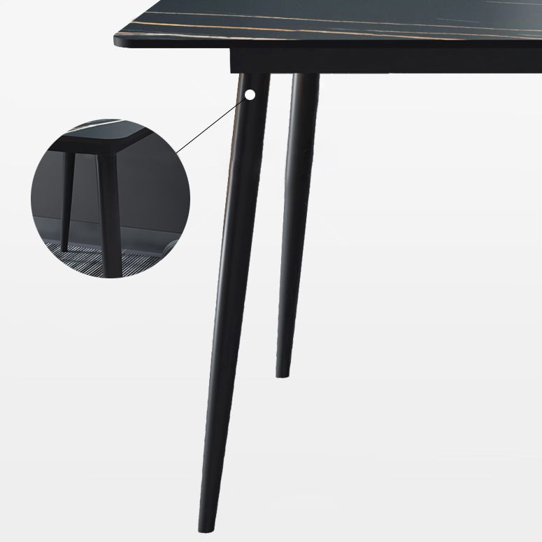Mesa de comedor rectangular Estilo industrial 4 patas Base Mesa de piedra sinterizada para el hogar