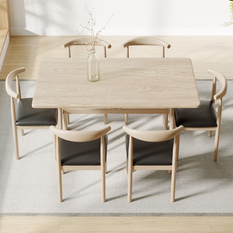Juego de comedor de comedor contemporáneo rectangular MDF con base metálica
