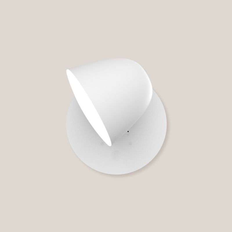Modern Creative White Rotatable Wall Sconce Plastic Dome Wall Light for Interior Spaces