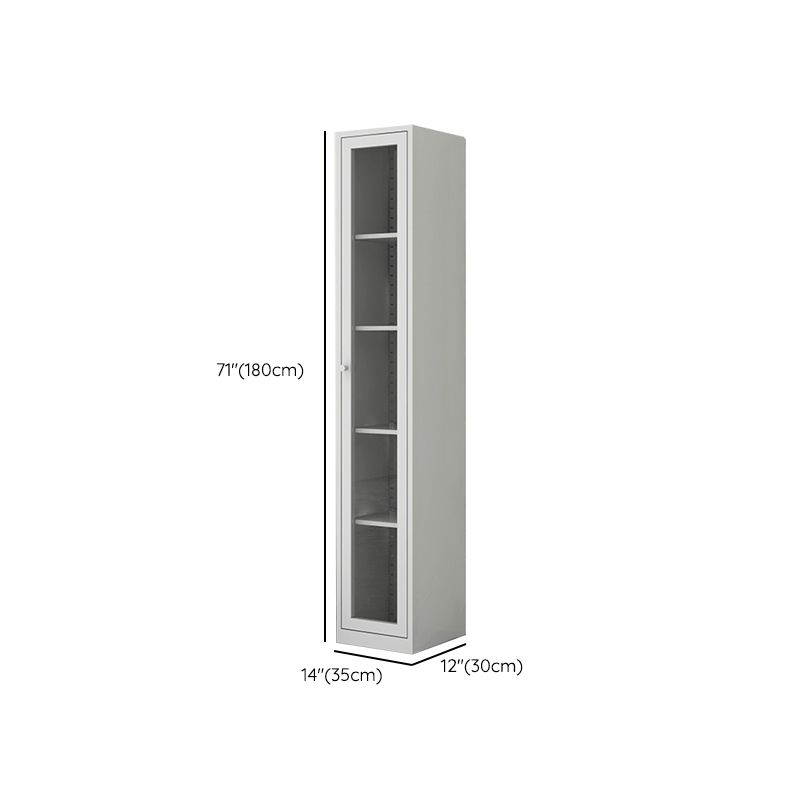 Scandinavian Standard Bookshelf Metal Closed Back Bookcase with Doors