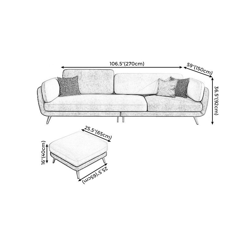 Scandinavian White Pillow Top Arm Sofa/Sectional with Removable Cushions