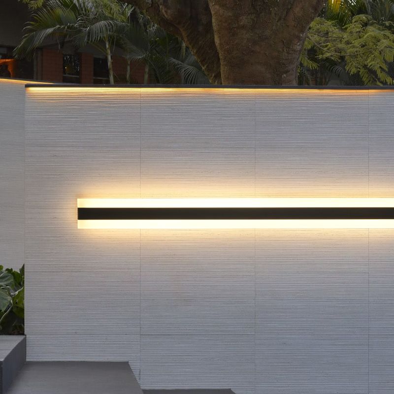 Iluminación de pared led de metal moderna negra al aire libre de 1 luces de pared de 1 luces