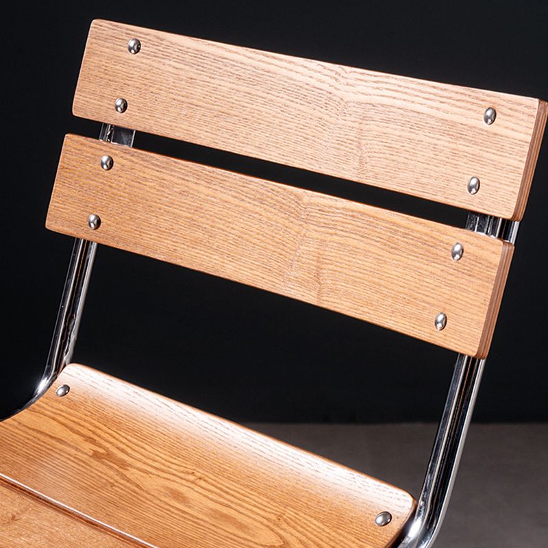 Contemporary Low Back Armless Bar Stools with Silver Metal Base