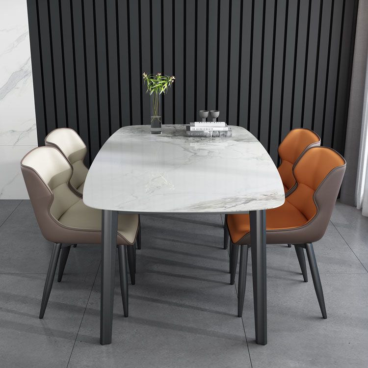 Silla de comedor moderna con acabado mate, sillas laterales con brazo de comedor de metal para cocina (juego de 2)